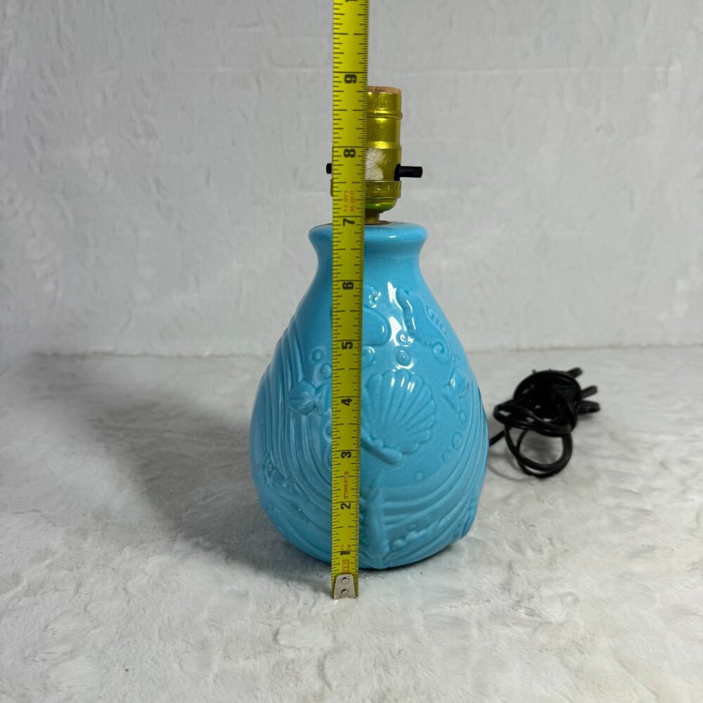 Disney Vintage Little Mermaid Lamp Blue Ceramic 1989 Base only no Shade - Picture 9 of 10